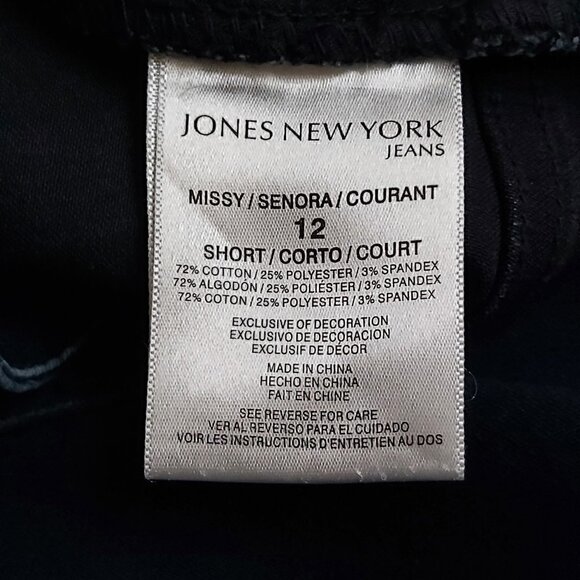 Jones New York Mercer Street Boot Cut Dark Wash Missy Short Jean - Size 12 - Picture 6 of 8